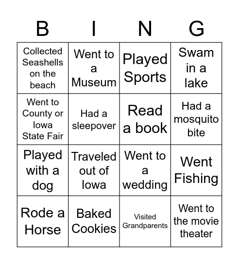 Icebreaker Bingo Card