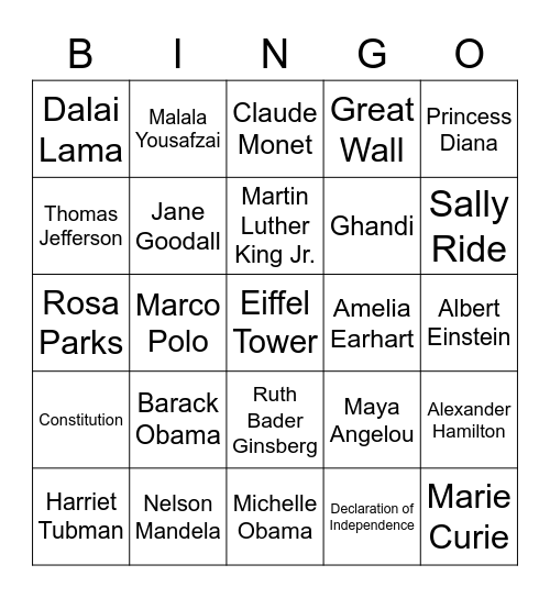 Book Bingo: Who was...? Bingo Card