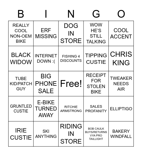 BIKANSKI BINGO Card