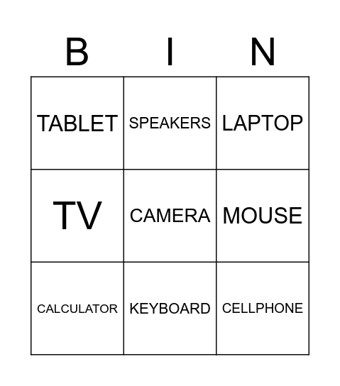 Technology BINGO! Bingo Card