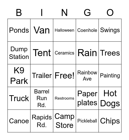 KOA Bingo Card