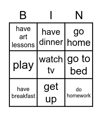 dailyroutines-TT2 Bingo Card