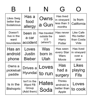 FHE Bingo Card