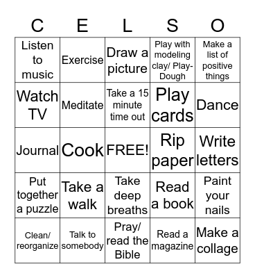 Coping Skills Bingo! Bingo Card