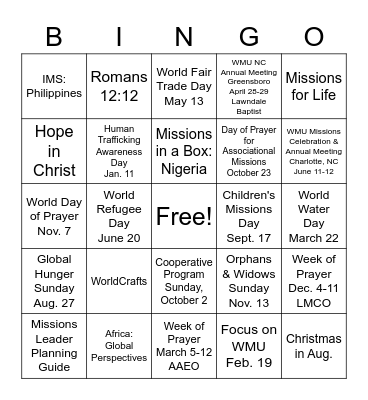 WMU 2022-2023 Bingo Card