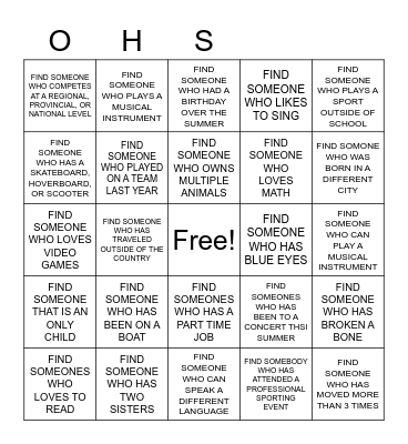 GET TO KNOW YOU BINGO Card