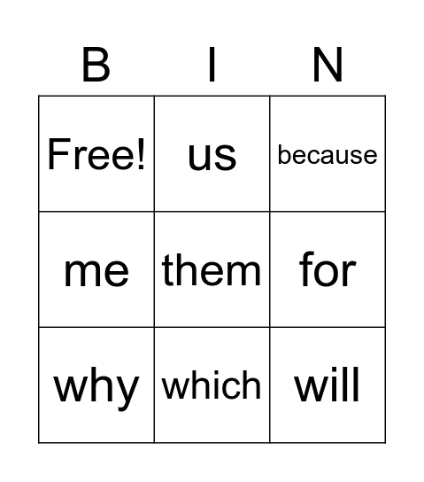 Bingo Card