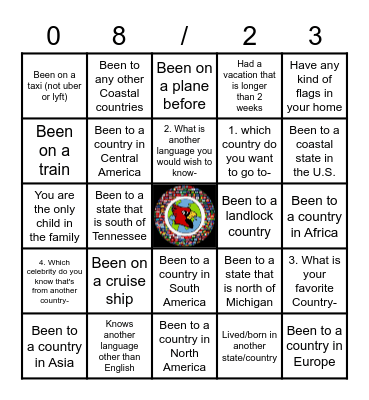 International Club Bingo Card