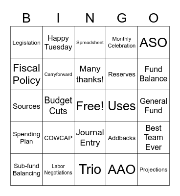 BAD Bingo! Bingo Card