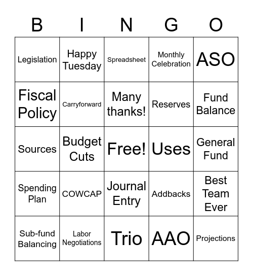 BAD Bingo! Bingo Card