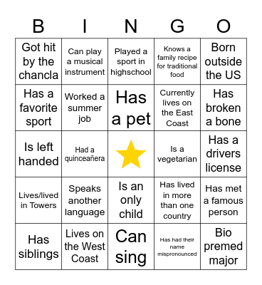 Bingo Card