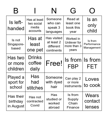 UI Fun Night Bingo Card
