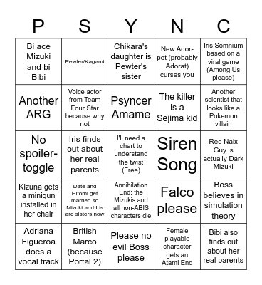 AI3 Bingo/Wishes Bingo Card
