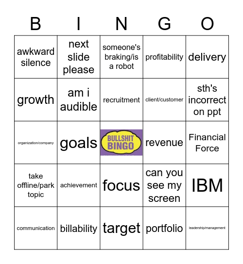 Bullshit Bingo Card