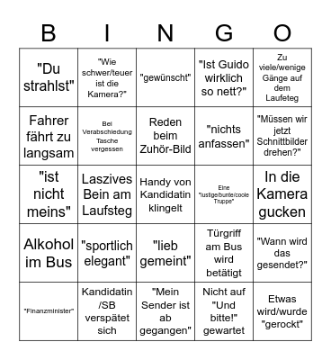 SQ Bullshit Bingo Card