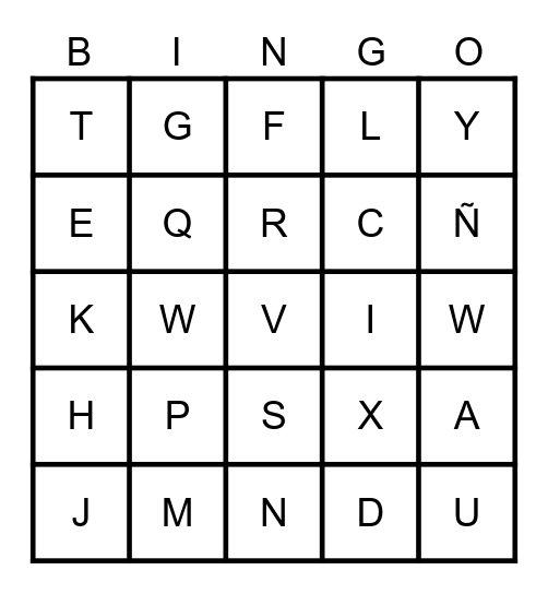 ABC BINGO Card