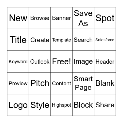Highspot Bingo Card