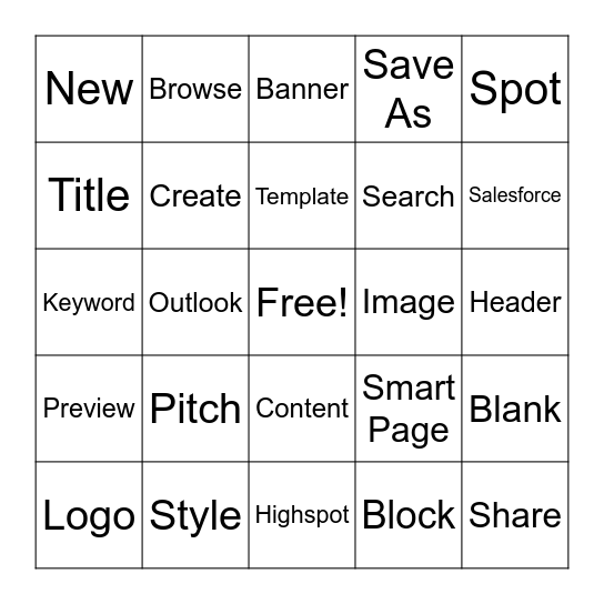 Highspot Bingo Card