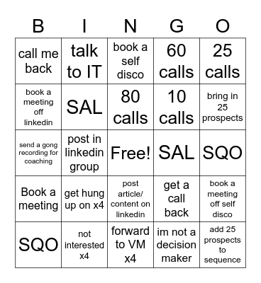 Mo Sales Bingo Card