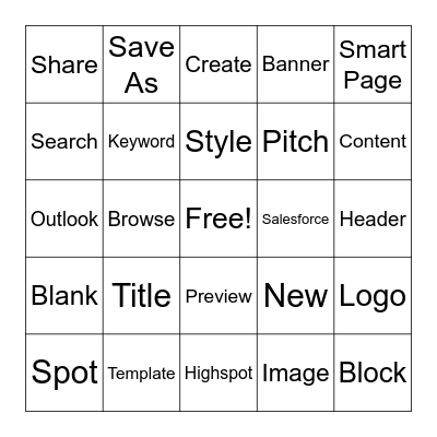 Highspot Bingo Card