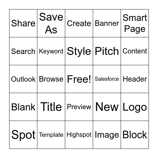 Highspot Bingo Card