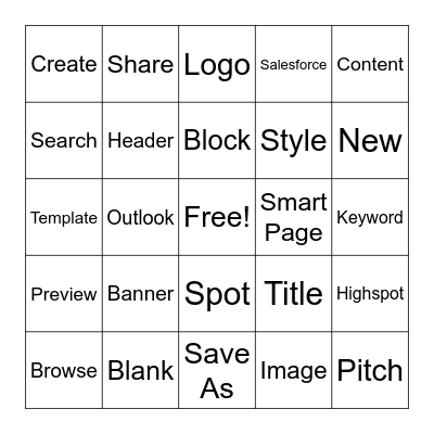 Highspot Bingo Card