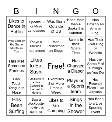 Awesome Physics Bingo Card