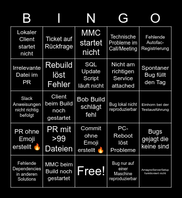 23. August Bingo Card