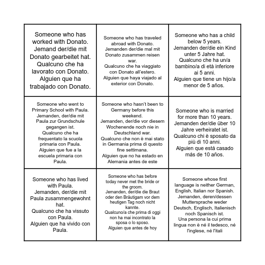 People's Bingo Card