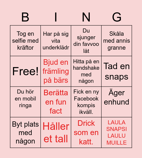 ANNIKIN KRÄFTIS BINGO Card
