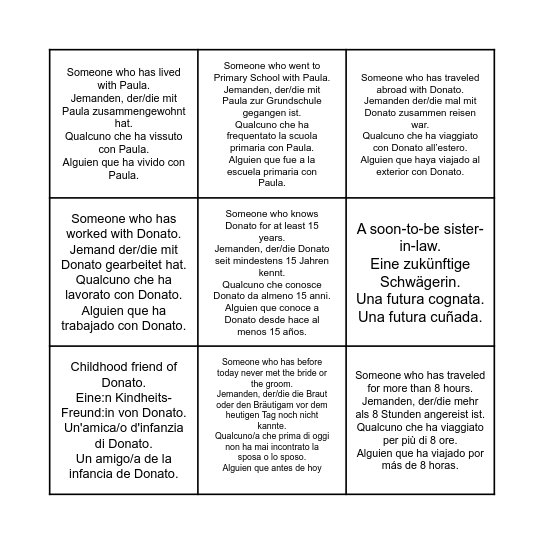 People's Bingo Card