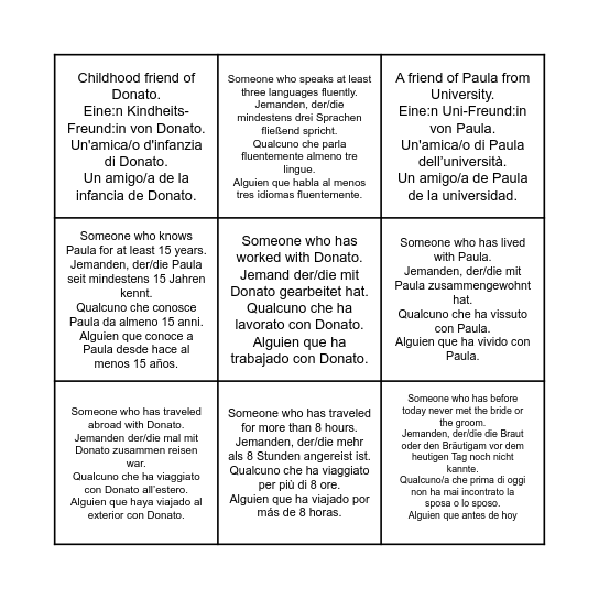 People's Bingo Card