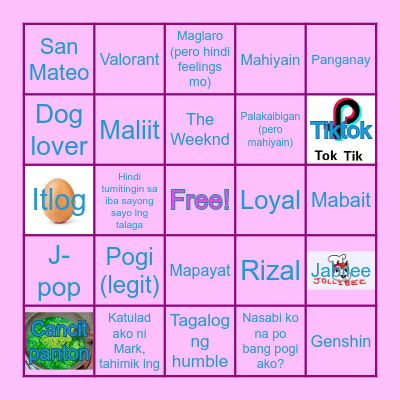 Alfonso's Mingo Card Bingo Card