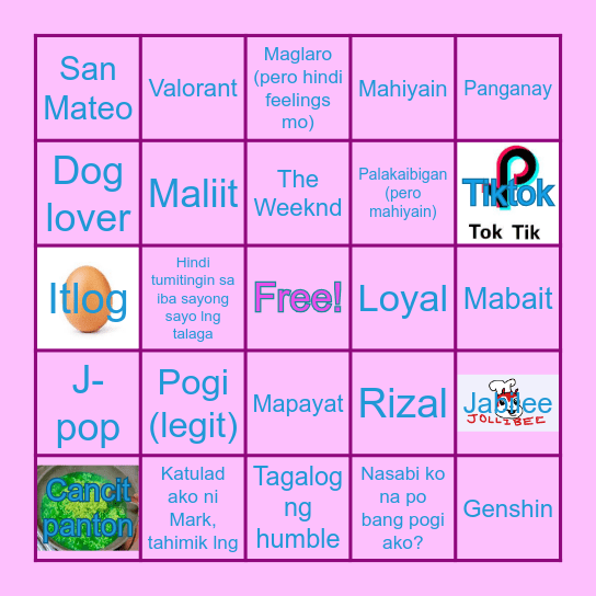 Alfonso's Mingo Card Bingo Card