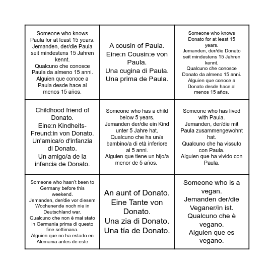 People's Bingo Card