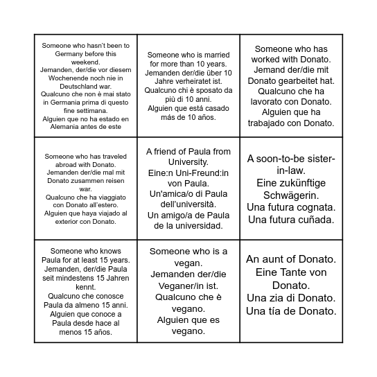 People's Bingo Card