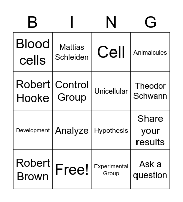 Test 1 Bingo Card
