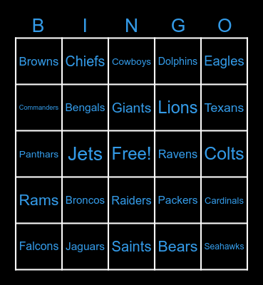 Football Season is Here! Bingo Card