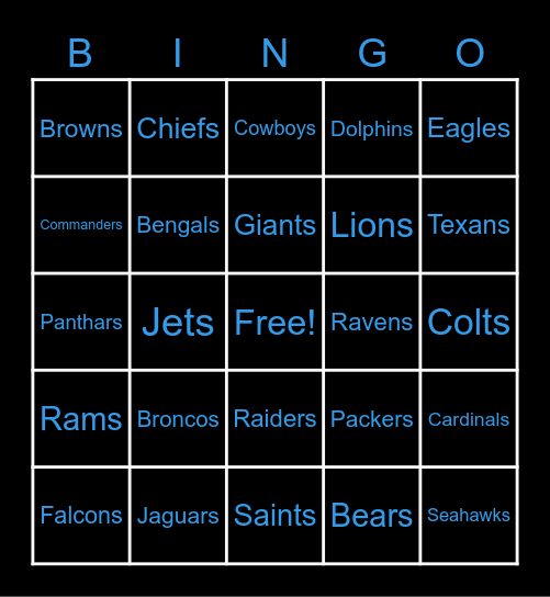 Football Season is Here! Bingo Card