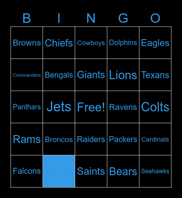 Football Season is Here! Bingo Card
