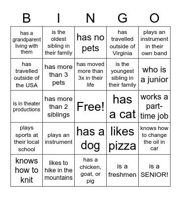 Someone Who... Bingo Card