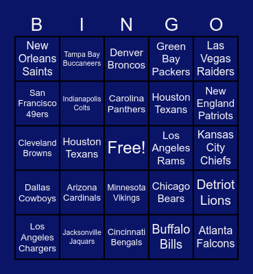 Football Season is Here!! Bingo Card