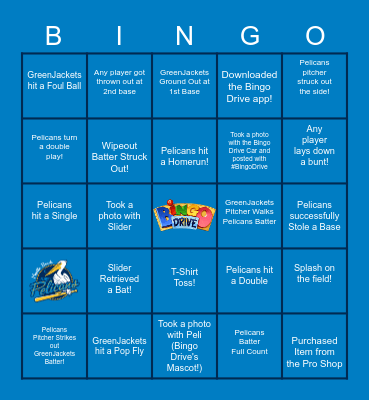 Pelicans Bingo Presented by Bingo Drive! Bingo Card