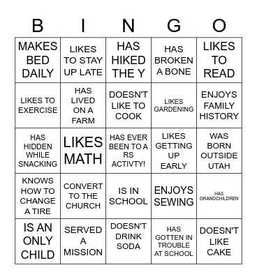 FIND SOMEONE WHO... Bingo Card