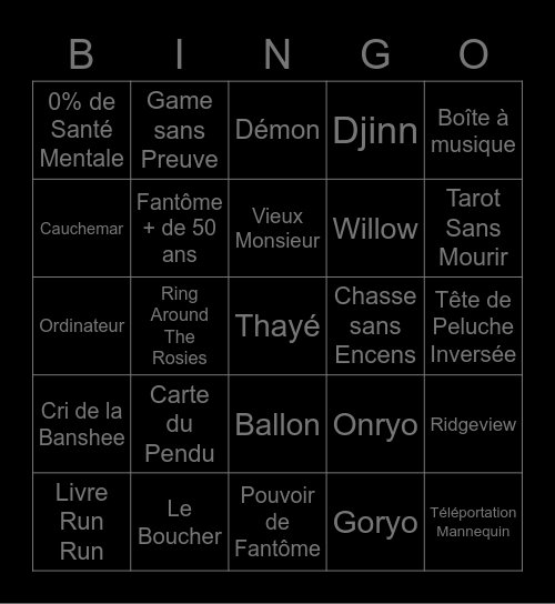 Bingo Le Mou 2.0 Bingo Card