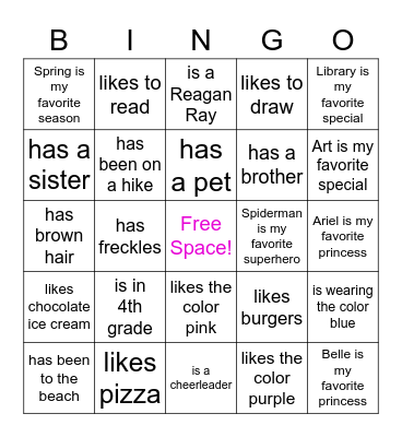Get to Know You Bingo Card