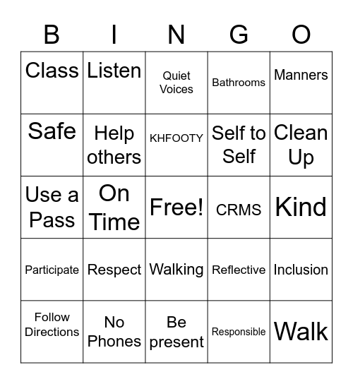 MTSS Bingo Card