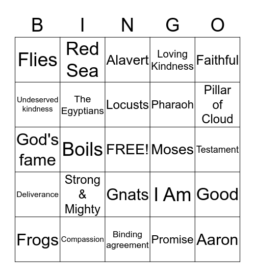 Bible Bingo Card