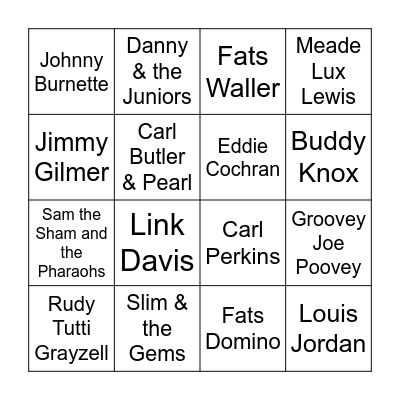 Boogie Down Bingo Card