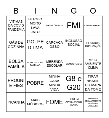 BINGULA Bingo Card